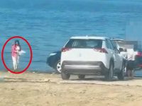 海灘上看到奇葩景象「竟然有人用海水洗車」網友全看傻：急著想換車？