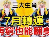 7月轉運，三大生肖再窮也能翻身