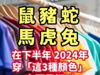 生肖「鼠、豬、蛇、馬、虎、兔」在下半年2024年穿「這3種顏色」衣服最招財