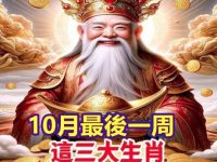 10月最後一周「撞大運中大獎」的三大生肖！