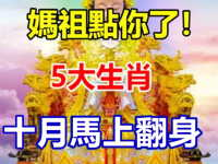 媽祖點你了！「5生肖」十月馬上翻身，喜事不斷