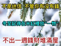 不是迷信！不管有沒有錢，冬至後記得在米缸裡放一物下週錢財堆滿屋！