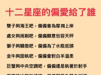 十二星座的偏愛都給了誰！