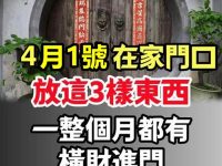 4月1號，在家門口放這3樣東西，一整個月都有橫財進門！逃都逃不掉 ！