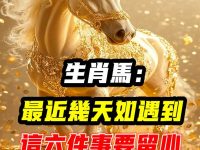 生肖馬：最近幾天如遇到「這六件事」要留心！