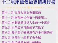 十二星座最專情排行榜