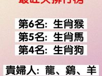 十二生肖最旺夫排行榜