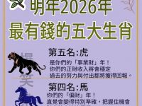 明年2026年最有錢的五大生肖