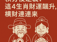 秋分後逆襲！這四生肖財運飆升，橫財連連來