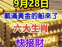 9月28日載滿黃金的船來了，六生肖快接財