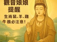 觀音娘娘提醒：生肖鼠、羊、雞、牛，務必注意！