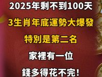 2025剩不到100天！這3生肖年底運勢大爆發！