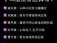 十二星座會記仇嗎？
