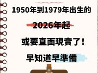 1950~1979年出生的人注意!2026年起將迎來人生大考驗! 1950~1979年出生的人注意!2026年起將迎來人生大考驗!