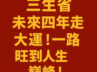 三生肖未來四年走大運!一路旺到人生巔峰! 三生肖未來四年走大運!一路旺到人生巔峰!
