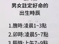 男女註定好命的出生時辰! 男女註定好命的出生時辰!