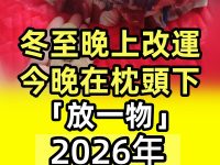 冬至晚上改運！ 今晚在枕頭下「放一物」2026年招財進寶好運來！