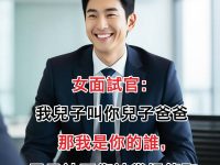 女面試官： 我兒子叫你兒子爸爸那我是你的誰，男子神回復被當場錄取