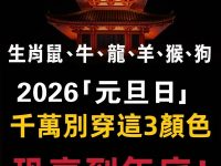 生肖鼠、牛、龍、羊、猴、狗「元旦」千萬別穿這3種顏色，恐衰整年！