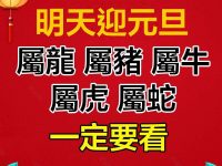 明天迎元旦「屬龍 屬豬 屬牛 屬虎 屬蛇」一定要看！