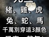 元旦「豬、雞、虎、兔、蛇、馬」千萬別穿這3顏色,恐衰一整年! 元旦「豬、雞、虎、兔、蛇、馬」千萬別穿這3顏色,恐衰一整年!