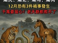 「 屬虎、屬蛇、屬馬、屬狗」12月恐有3件禍事發生,千萬要留心! 「 屬虎、屬蛇、屬馬、屬狗」12月恐有3件禍事發生,千萬要留心!
