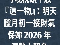 今晚枕頭下放『這一物』：明天臘月初一接財氣，保你 2026 運勢大翻身